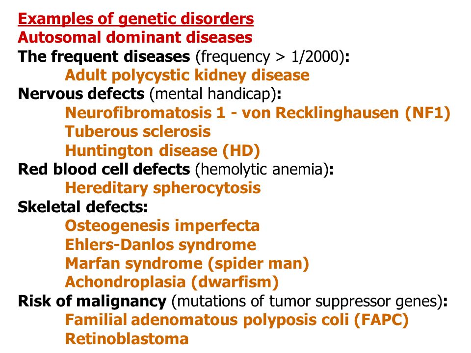 List of Genetic Diseases and Disorders